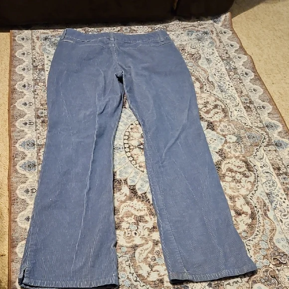 Y2K UNIONBAY Light Blue Corduroy Trousers With Glitter Detail Throughout. - Picture 2 of 4
